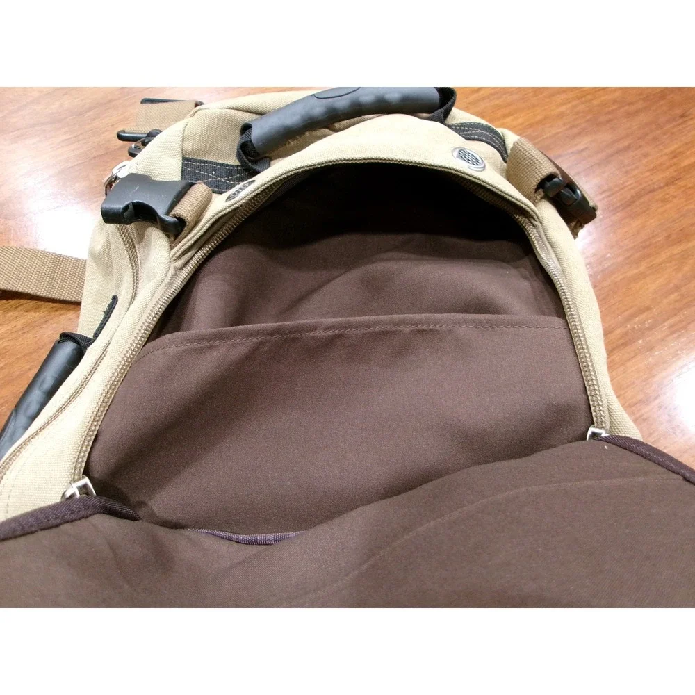 Kaka Convertible Laptop Backpack Messenger Bag Khaki Canvas Tactical Travel Bag